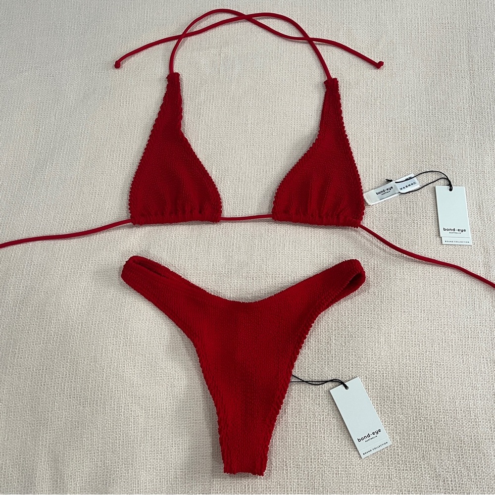 Sold on Depop - Bond-Eye Australia Swim Red Eco Bikini - Sofie Top, Sinner Brief